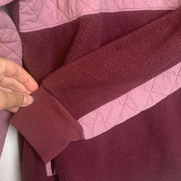 Abercrombie & Fitch women's large pink purple fleece sweatshirt pullover pata - Picture 7 of 10